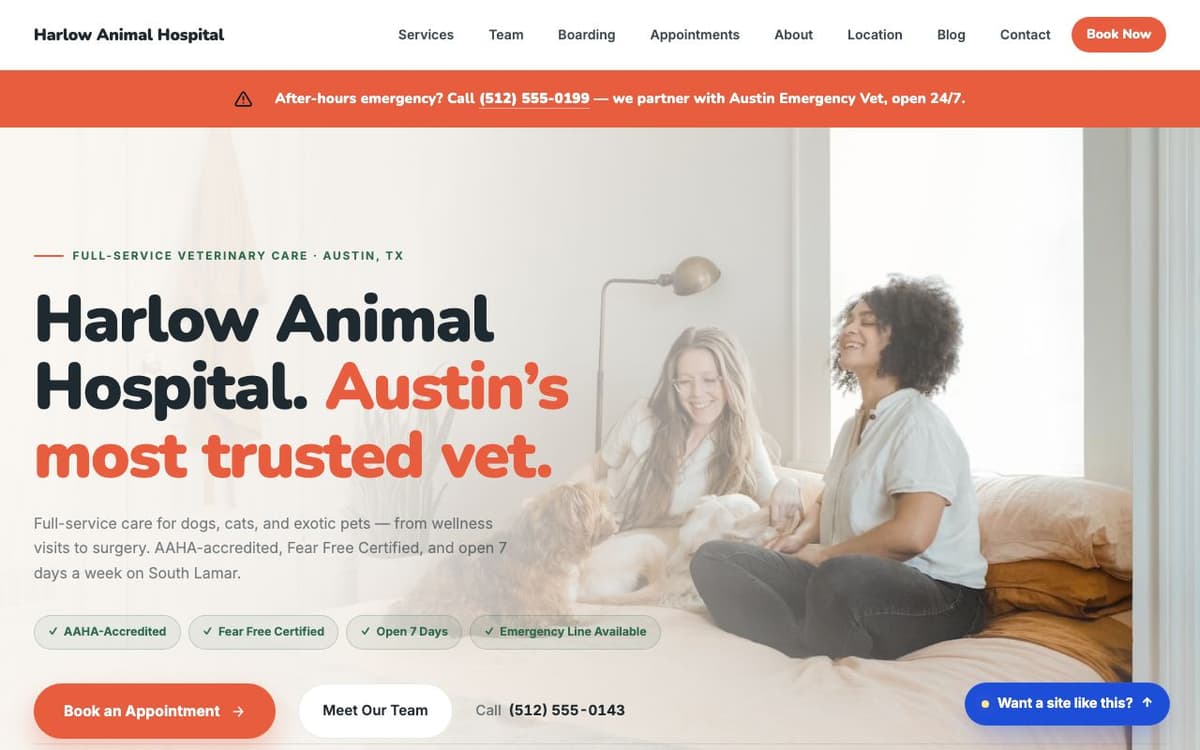 Pet website demo built on WorkspaceCMS.ai