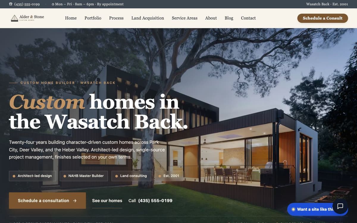 Contractors website demo built on WorkspaceCMS.ai