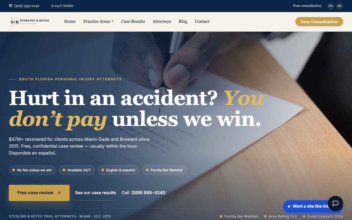 Attorneys website demo built on WorkspaceCMS.ai